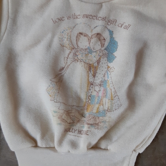Vintage 80s Holly Hobbie Toddler Girls Sweatshirt Cream 2T 3T - Picture 2 of 9